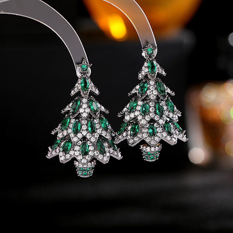 Fancy Designer Vintage Multicolor  Zircon Christmas Tree Earring