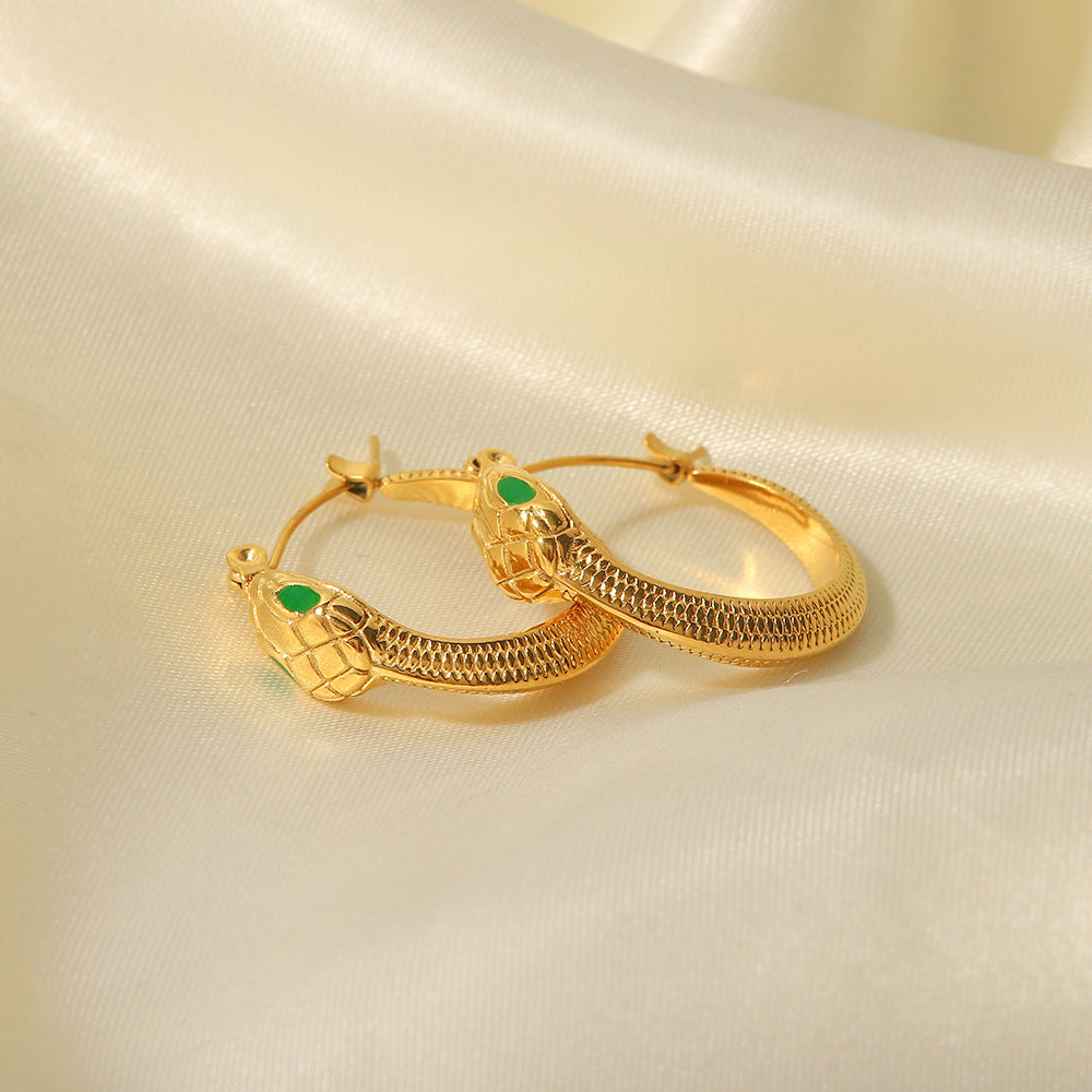 Chic Stylish Gold Snake Hoop Earring