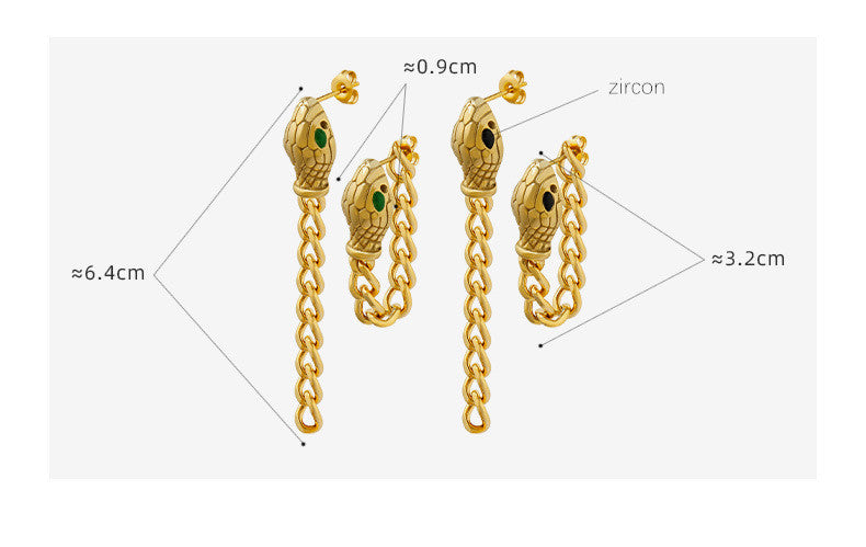 Designer Snake Chain Irregular Earrings