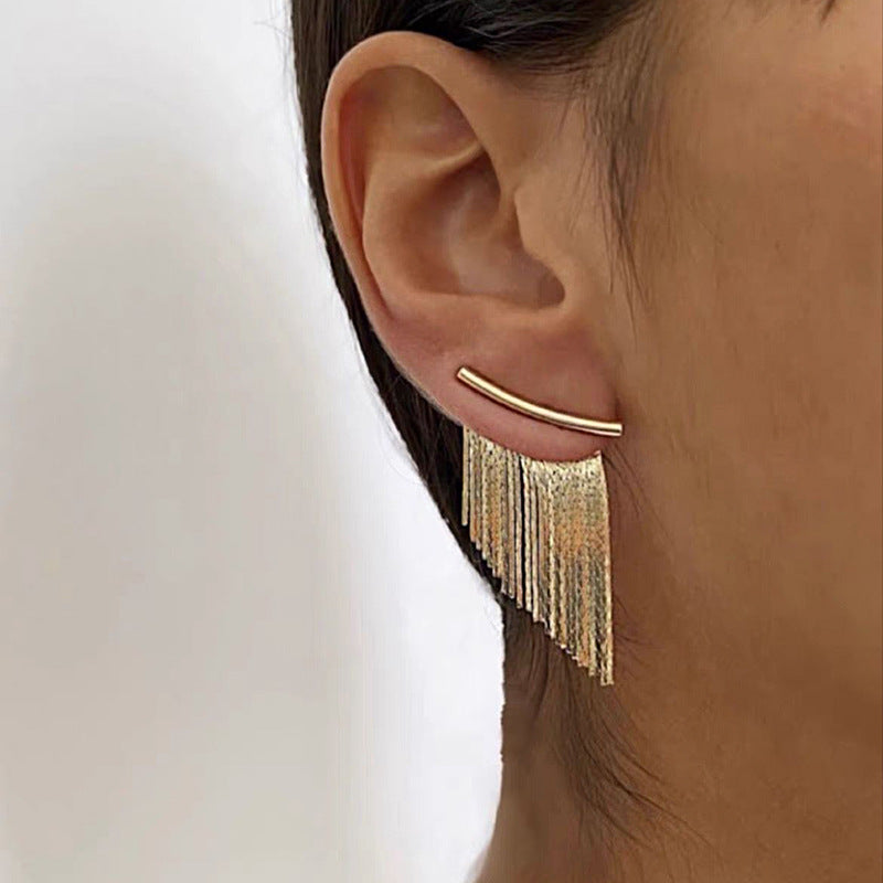 High-fashion Chic Gold Plated Fringe Earring