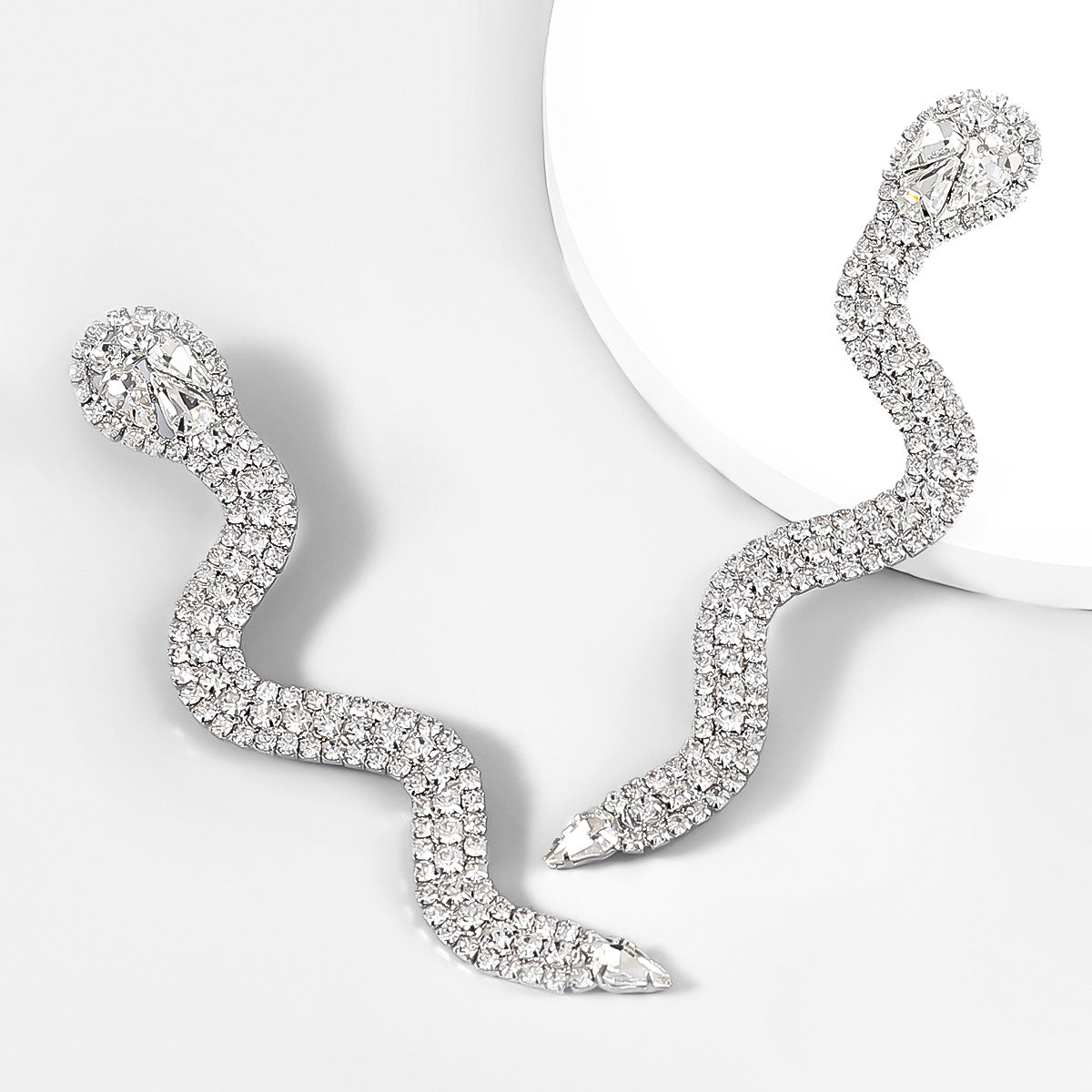 Cute Unique Bling Snake Rhinestone Earring