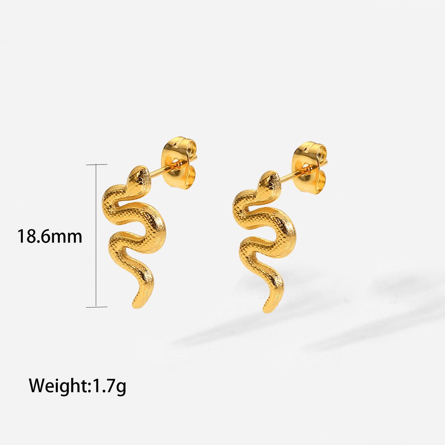 Stylish Gold Plated Snake Stud Earring