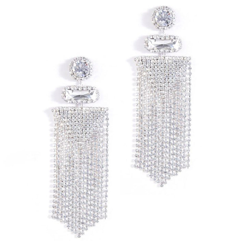 Gorgeous Rhinestone Fancy Tassel Earrings