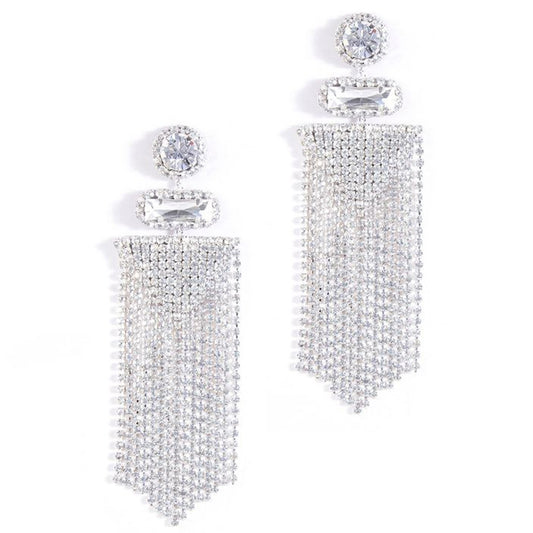 Gorgeous Rhinestone Fancy Tassel Earrings