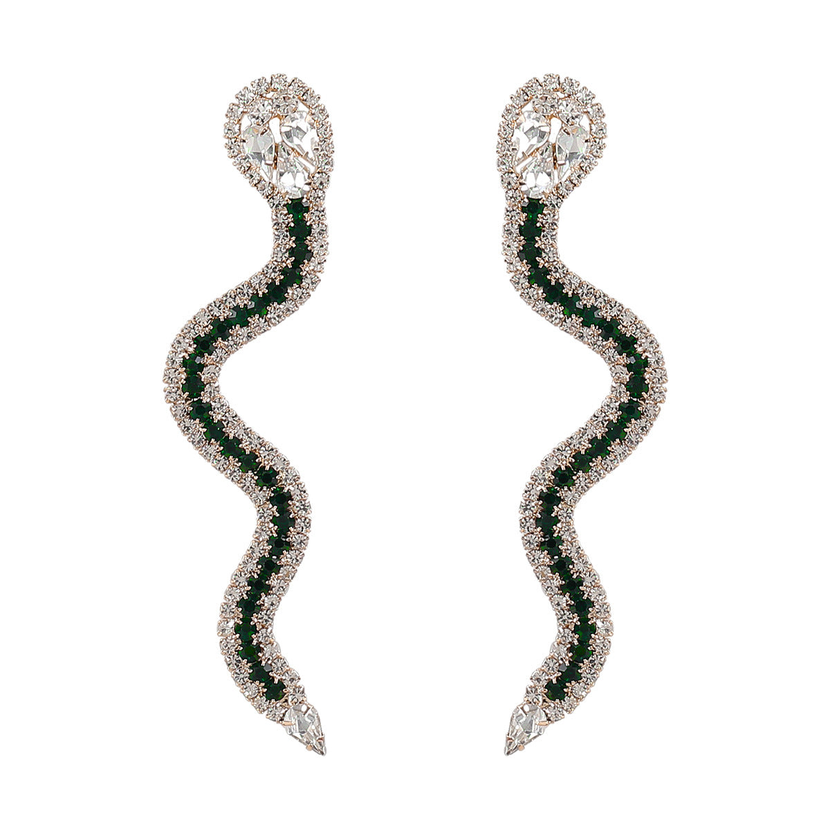 Cute Unique Bling Snake Rhinestone Earring