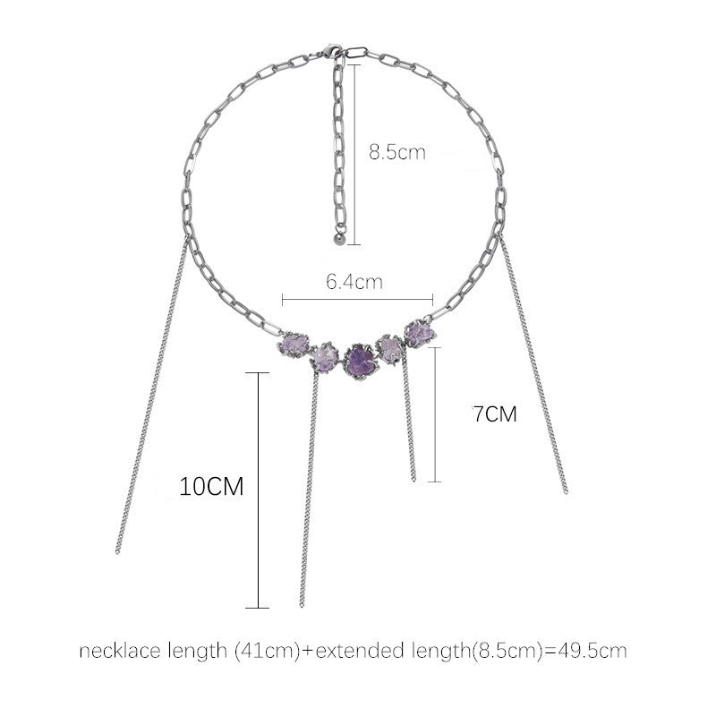 Women Purple Glacier Natural Stone Necklace