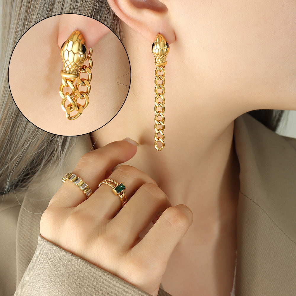 Designer Snake Chain Irregular Earrings