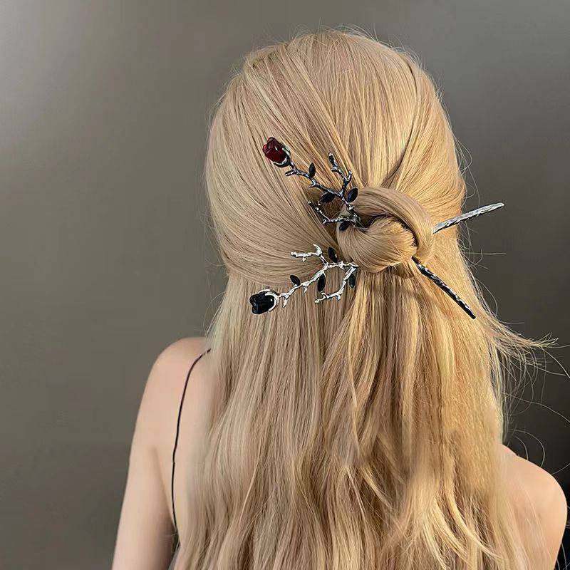 Rose Flower Metal Texture Vintage Hair Accessories