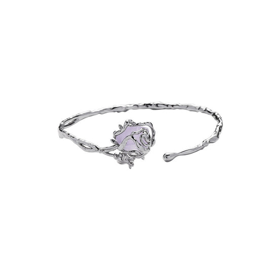 Designer Purple Rose Bracelet