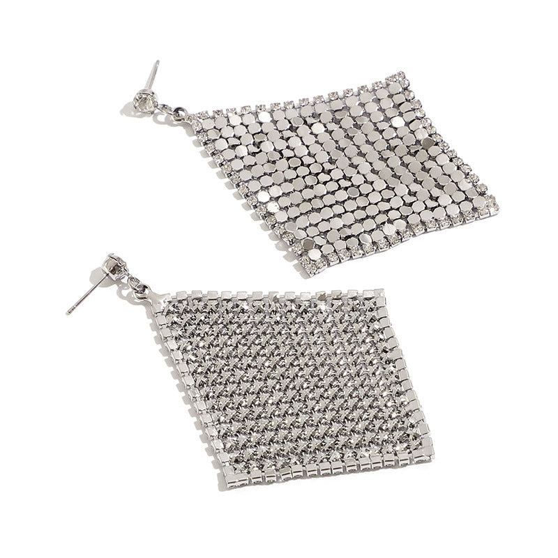 Mesh Chain Earrings Drop Metal Cute Beautiful Statement Accessory