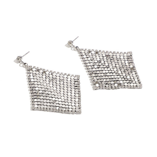 Mesh Chain Earrings Drop Metal Cute Beautiful Statement Accessory