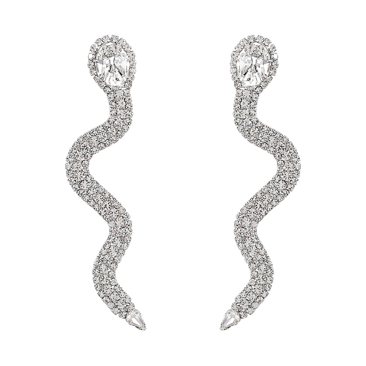 Cute Unique Bling Snake Rhinestone Earring