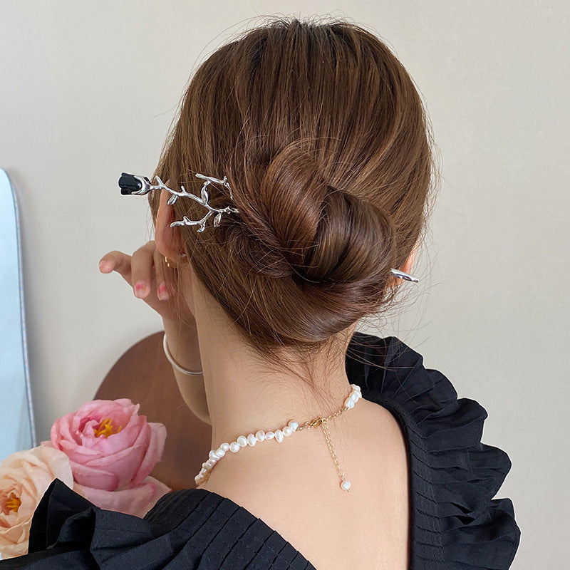 Rose Flower Metal Texture Vintage Hair Accessories