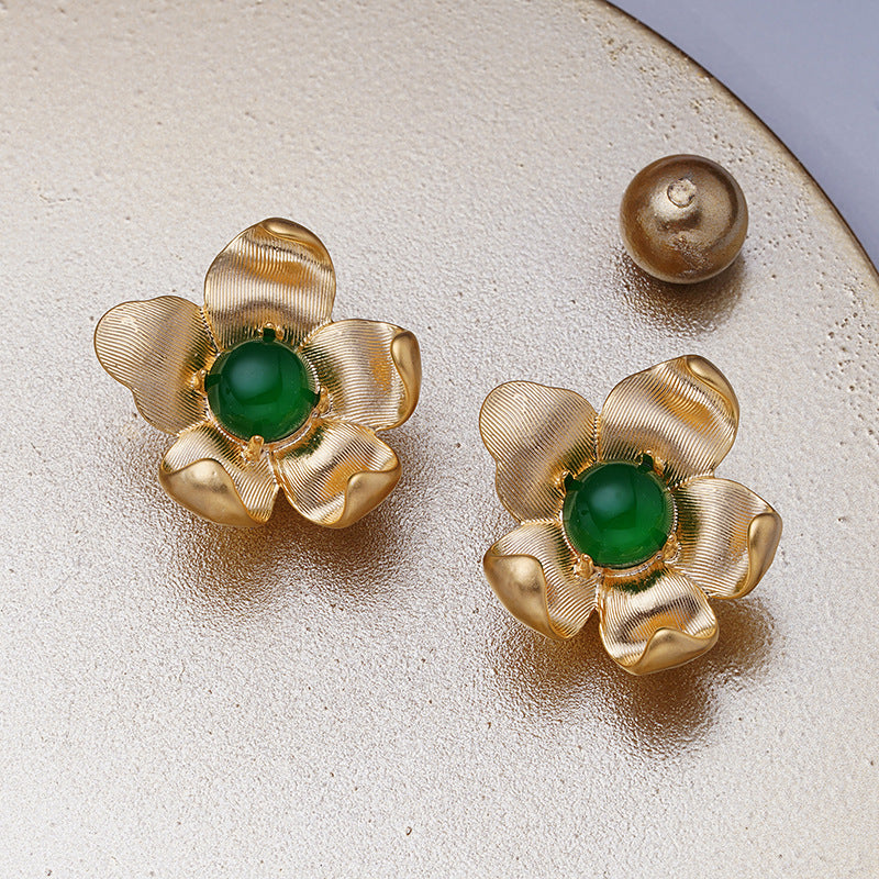 18K Vintage Gold Flower Earring