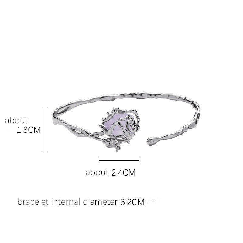 Designer Purple Rose Bracelet