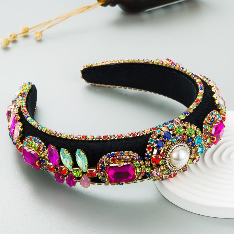 Vintage Fancy Floral Rhinestone Hair Band