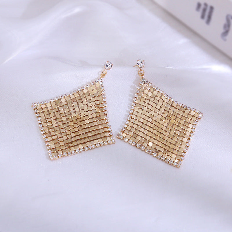 Mesh Chain Earrings Drop Metal Cute Beautiful Statement Accessory