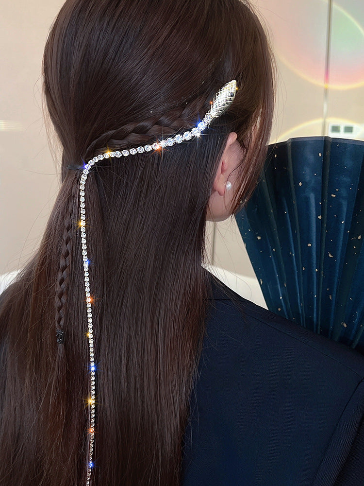 Punk Long Rhinestone Shining Snake Hairstick