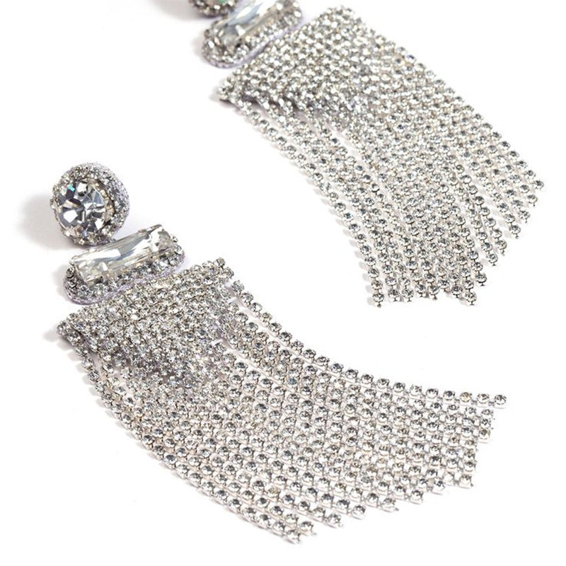 Gorgeous Rhinestone Fancy Tassel Earrings