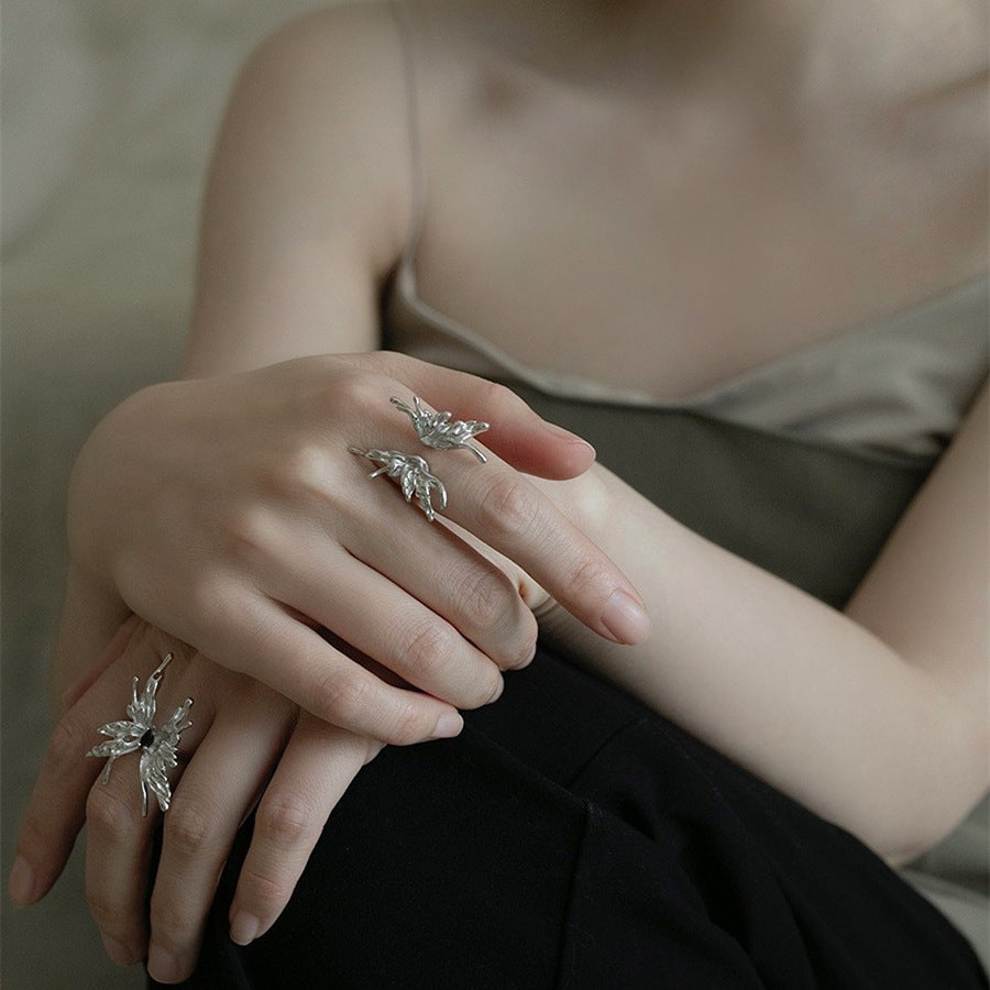 Chic Fashion Silver Women Butterfly Ring