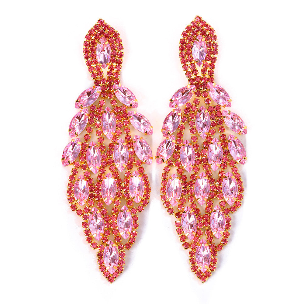 Fancy Shining Statement Rhinestone Teardrop Earring