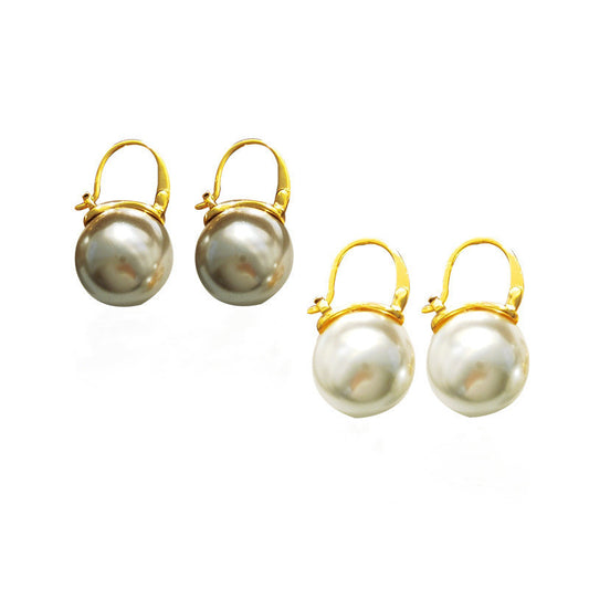 Simulated Shell Pearl Drop Earrings Dangle Stud Earrings for Women