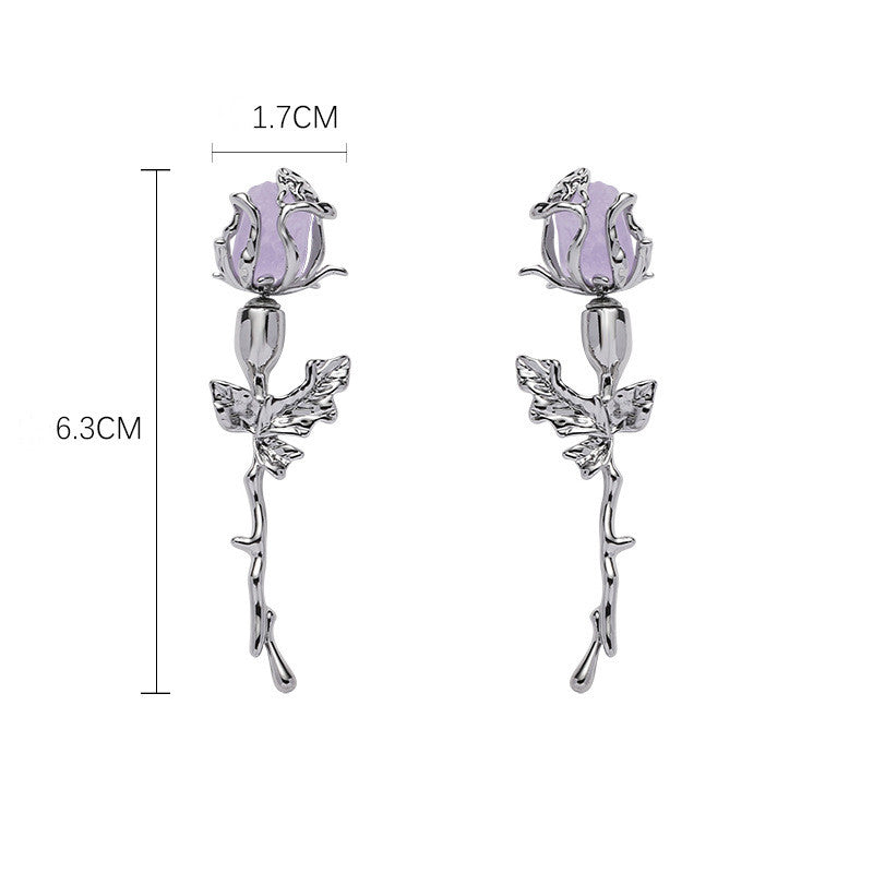 Sweet Designer Purple Rose Earring