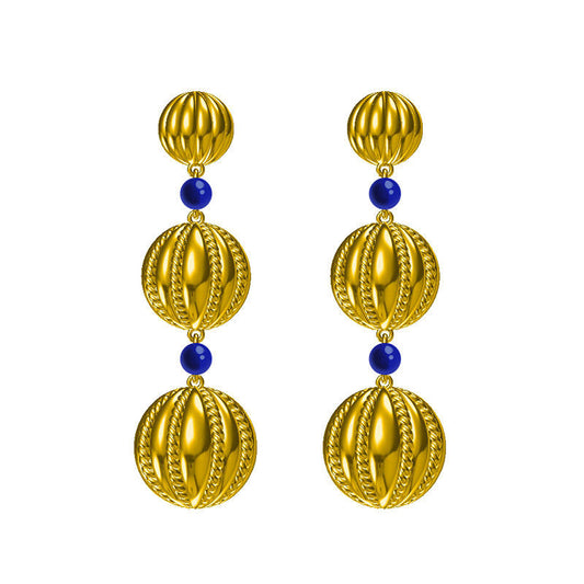 Vintage Chic Copper and Blue Stone Drop Earring