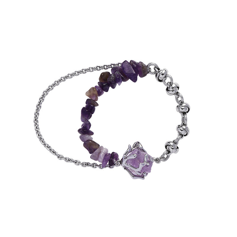 Chic Purple Natural Stone Beaded Bracelet