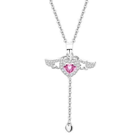 S925 Silver Cupid's Heart Necklace