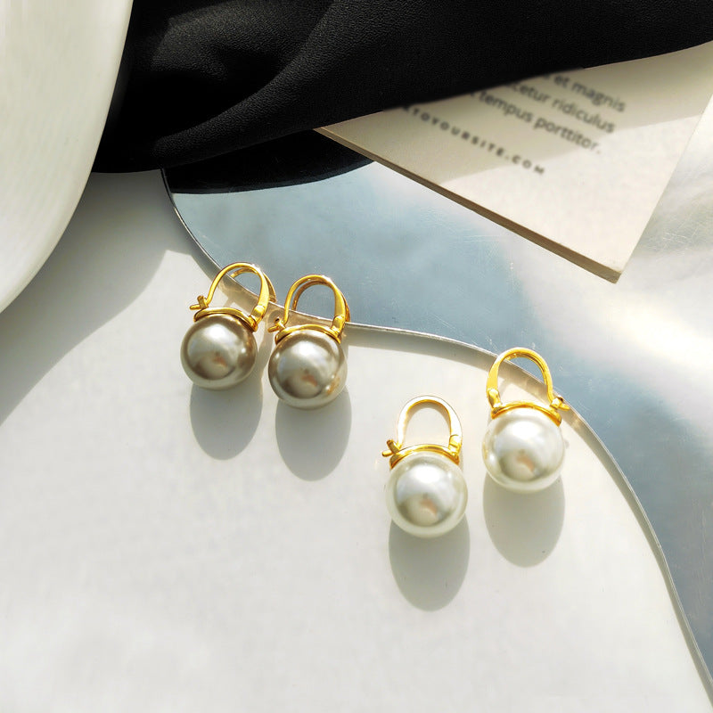 Simulated Shell Pearl Drop Earrings Dangle Stud Earrings for Women