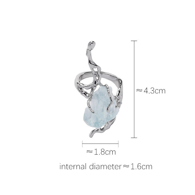 Blue Glacier Natural Stone Opening Ring