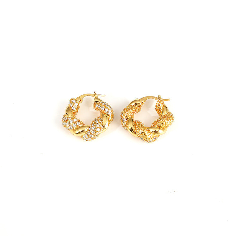 Aretes Gemstone 14k Gold Plated Raw Crystal Hoop Earring