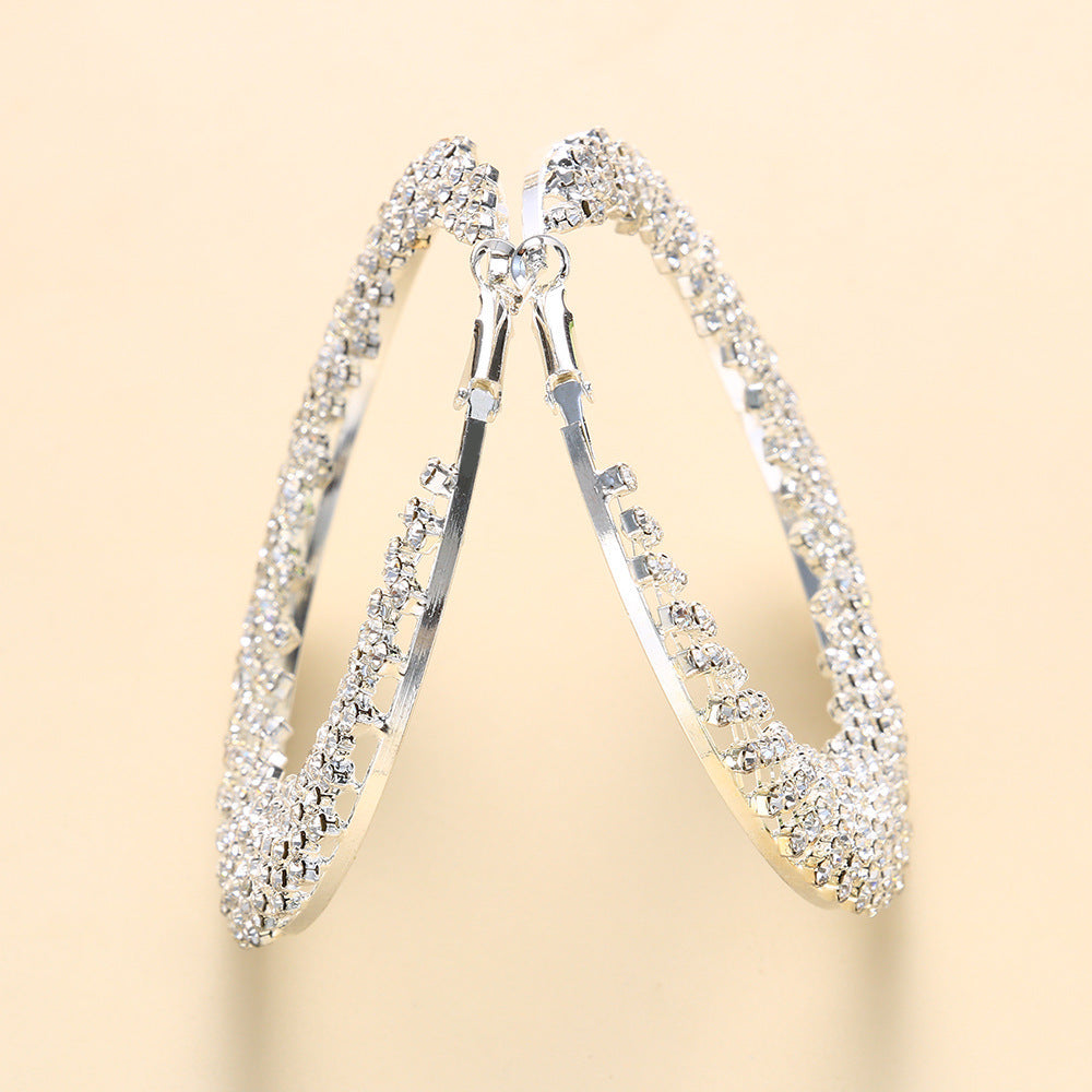 Women Elegant Luxury Crystal Rhinestones Statement Earrings
