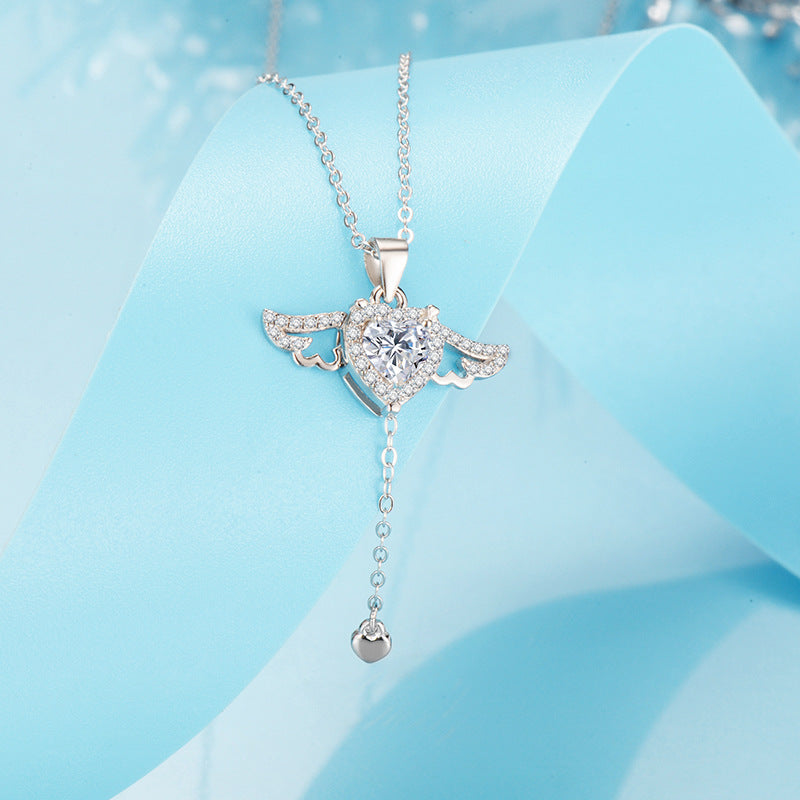 S925 Silver Cupid's Heart Necklace