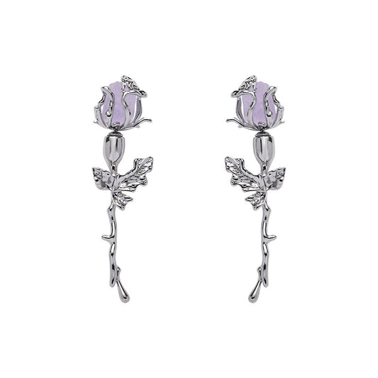 Sweet Designer Purple Rose Earring