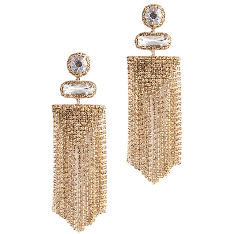 Gorgeous Rhinestone Fancy Tassel Earrings