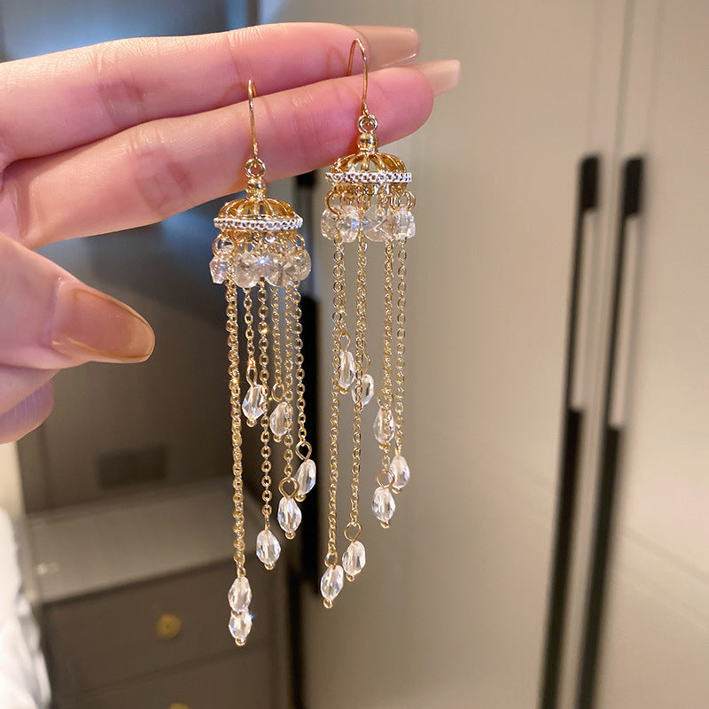 Rhinestone Fairy Lamp Tassels Earring