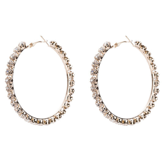 Large Party Rhinestone Statement Hoop Earring