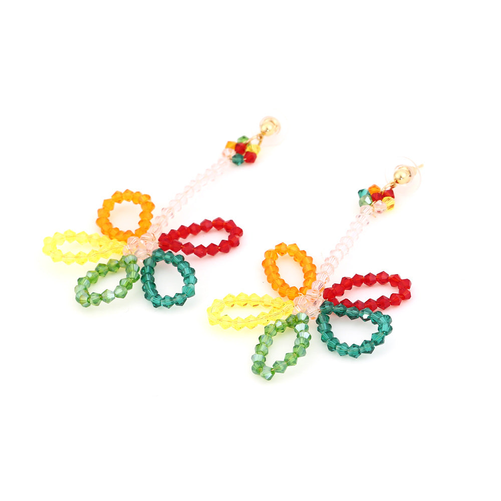 Cute Rainbow Floral Handmade Beaded Earring