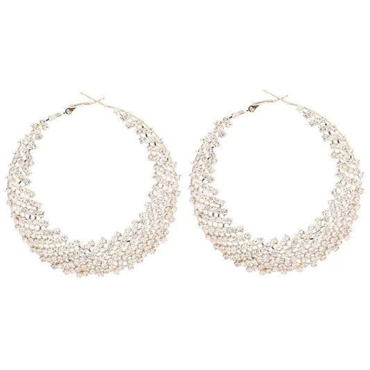 Women Elegant Luxury Crystal Rhinestones Statement Earrings