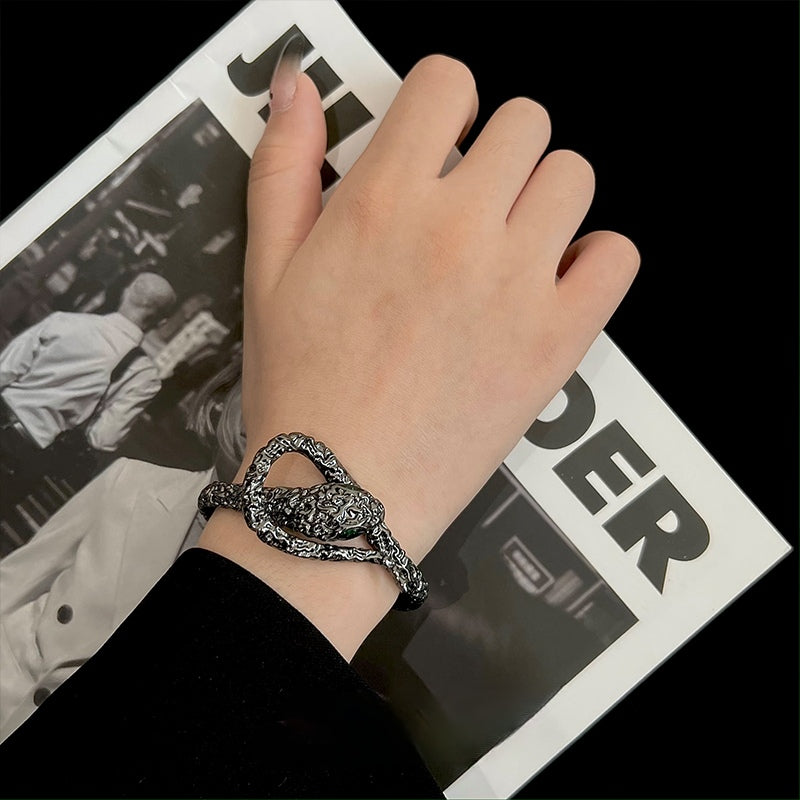 Punk Designer Black/ Silver  Snake Bracelet