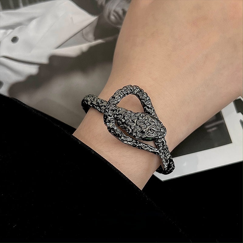 Punk Designer Black/ Silver  Snake Bracelet