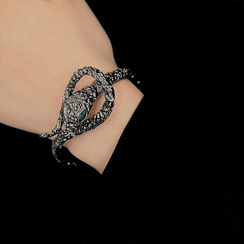 Punk Designer Black/ Silver  Snake Bracelet