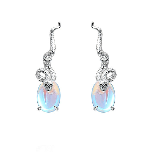 Summer Chic Snake & Moonstone Earring