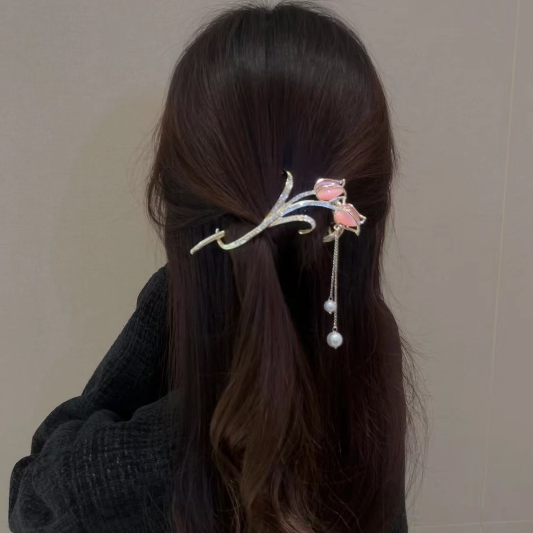 Elegant Sweet Floral Rhinestone Shining Hairpin