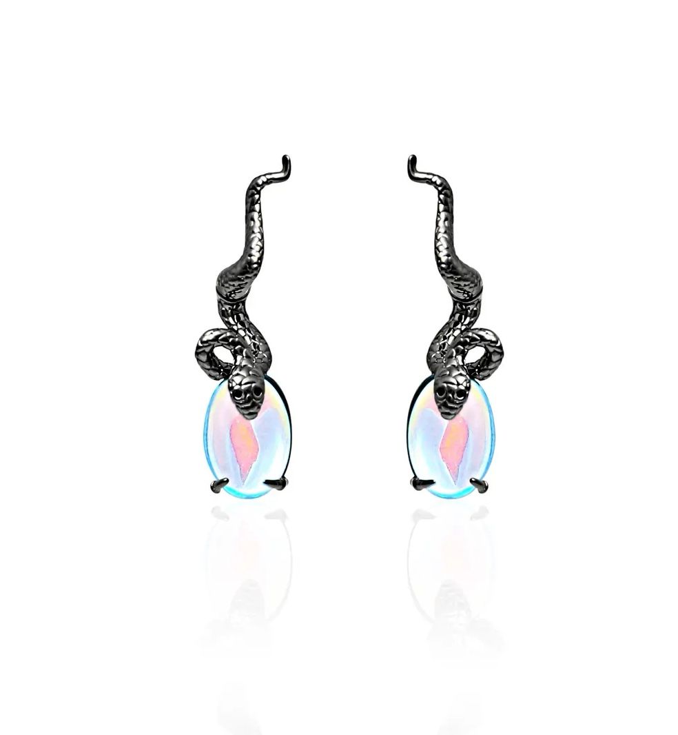 Summer Chic Snake & Moonstone Earring